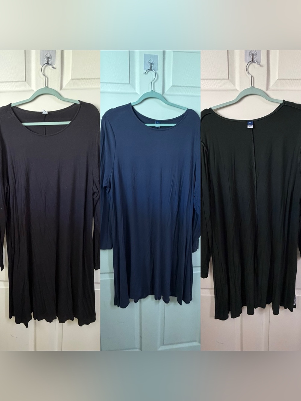 Old Navy Long Sleeve Swing Tunic dress bundle -  Black, navy, dark green. 🍁
